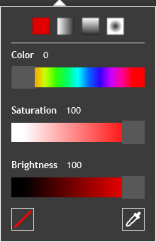 The three sliders to change the selected color.