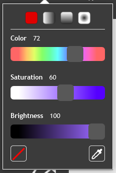 The three sliders to change the selected color.